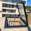 Teto solar elétrico de liga de alumínio espessada para telhado plano inclinado poço de luz de porão sala de sol teto solar deslizante manual