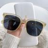 Óculos de Sol Feminino High-end Sense 2024 Tendência Moda Europeu e Americano Proteção UV Estilo Coreano Retrô Quadrado Óculos de Sol
