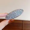 Accesorio para el cabello de cristal de diamantes completos azules para mujer, pinza lateral, pinza BB, pasador brillante, pinza para el cabello de lujo ligero, pinza para flequillo de lazo