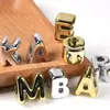 Chen Ming Acrílico Dorado Letras con Agujero Grande Cuentas para DIY Accesorios de Joyería Colgante de Bolsa Accesorios para Cadena de Teléfono Cuentas Sueltas