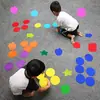 Bestseller transfronterizo: Alfombra circular de 42 colores a doble cara para entrenamiento y posicionamiento, pegatinas marcadoras de alfombra para jardín de infantes, cinta mágica