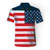 2026 Nueva Ropa de Playa Transfronteriza para Hombre Bandera Americana Hawaiana Comercio Exterior Camiseta de Manga Corta Estampada en 3D Camisa de Playa