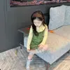 Vestido de niña para primavera y otoño, 26 estilos nuevos, vestido chaleco de pana para niños con dobladillo volante, conjunto de vestido verde
