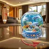 Impresión Plana Transfronteriza 2D Plano Rotación de 360 Grados Escena de Nieve Casa de Pingüinos Decoración de Escritorio Interior y Exterior Festival
