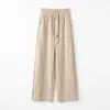 Calça casual de outono e inverno em Milão, cintura alta, perna larga, valoriza todos os tipos de corpo, com cordão elástico e corte reto, perfeita para o dia a dia e para ir ao trabalho, versátil para mulheres