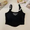Nuevo Celebridad de Internet Tirante Puro Letra Belleza Espalda Chaleco Una Pieza Copa Fija Envoltura Pecho Ropa Exterior Base Top Corto