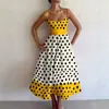 Nuevo vestido de tirantes casual, elegante y con estilo, estampado digital transfronterizo para mujer, vestido de verano