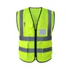 Chaleco Reflectante de Malla Transpirable Chaleco de Seguridad Reflectante Construcción Saneamiento Fluorescente Multibolsillos Ropa Reflectante
