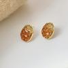 Pendientes de Aguja de Plata S925 Estilo Pequeño Fragante Súper Hada Elegantes de Cristal Verde para Mujer ins Pendientes de Moda Geométricos Estilo Celebridad de Internet