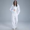 Chaqueta Deportiva de Estilo Nuevo con Capucha y Forro Polar, Holgada, para Mujer, Cuello Alto, Sudadera Gruesa Elástica para Fitness, Running, Sudoración, Ropa de Fitness