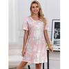 Bata de Noche de Algodón Tejido de Manga Corta, Holgada, Talla Grande, Estilo Europeo y Americano Transfronterizo para Mujer, Ropa de Casa Delgada y Fresca que se Puede Usar Afuera