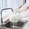Luvas de lavagem por atacado plástico couro luvas domésticas impermeáveis limpo durável luvas grossas fabricantes de cozinha uma geração de cabelo
