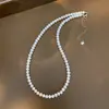 Collar de Perlas de Agua Dulce Naturales Zhuji Redondas Cercanas de 5 mm Cadena de Lana Elegante de Princesa Cadena de Cuello de Perla Versátil