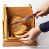 Placa de corte de pão dobrável para uso diário na cozinha, suporte de corte para assar pão estilo nórdico, fatiador de pão multifuncional de bambu