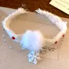 Collar de Perlas Cilíndricas Artificiales de Ojo de Tigre con Cuentas, Cadena de Lana Apilable y Usable a la Moda, Collar de Otoño e Invierno de Alta Gama para Mujeres