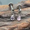 Colgante F136 clavo de oreja bala circón 5A clavo de labio aleación de titanio G23 joyería para piercing corporal accesorios clavo de cartílago de oreja