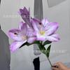 Lírio 3D semiaberto 2 flores 1 pacote de flor artificial perfume impressão de lírio sensação de lírio decoração adereços para casa casamento