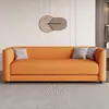 Sofá de Oficina Conveniente de Cuero con Forma de Pata de Gato, Sencillo y Minimalista, para Apartamentos Pequeños, Salas de Estar, Casas de Alquiler y Barberías, de Dos o Tres Plazas