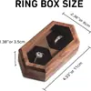 Caja pequeña de joyería de madera, estuche mini portátil para viajes para anillos, aretes y accesorios delicados, caja de almacenamiento y exhibición