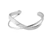 Pulseira Geométrica Aberta Irregular Cruzada de Metal Personalizada Moda Simples Europeia e Americana Pulseira Nova Atacado