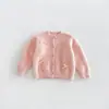 Suéter de punto con lazo para niña, nueva colección otoño/invierno 2026, lindo suéter para bebé, cárdigan engrosado para niños, zdm6593