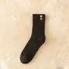 Calcetines Grues de Invierno y Otoño para Mujer, Forrados de Polar, de Media Pantorrilla, Cálidos Estilo Coreano, Color Sólido, Corazón, Antideslizantes, de Cachemira, Calcetines Sueltos