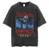 Camiseta Gráfica de Demogorgon Monstruo Lavada Vintage Camiseta Eddie Munson para Hombres y Mujeres
