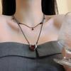 Collar con gemas rojas estilo punk oscuro para mujer, estilo gótico, cadena de clavícula, personalizado, dulce y moderno, estilo Spice Girl.