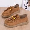 Zapatos Birkenstock Retro con Cordones para Mujer Primavera y Otoño 2026 Nuevos Mocasines Redondos con Cuentas Zapatos de Tela Old Beijing Zapatos de Mujer Individuales