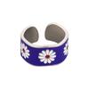 Anillo de margarita francesa estilo europeo y americano para mujer, con esmalte azul retro, estilo nicho, sencillo, con diseño de comida, a la moda, venta al por mayor