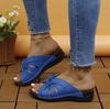 Pantuflas de cuña de talla grande transfronterizas para mujer 2024 Verano Explosiones Ligeras para Exterior Sandalias de Lazo para Mujer