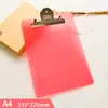 Clip de plástico PP transparente para tablero de escritura, férula para escribir notas, archivador, clip para menú, clip para facturas, tamaño A4 y A5.