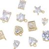 Moda Geométrica Gota de Agua Redonda Circonita Colgante Pendientes Hechos a Mano Collar Corazón Estrella de Cinco Puntas Accesorios para Joyería DIY