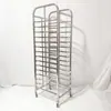 Carro con Estantes para Hornear con Superficie de Trabajo, Estante de Almacenamiento de 6 Niveles para Exportación, Carro con Estantes para Bandejas, 40 Lotes, 60 Estantes para Pan, Carro con Estantes de Acero Inoxidable