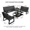 Sofá moderno minimalista para oficina, adecuado para áreas de recepción de negocios, sofá de tres plazas con un juego simple de mesa de centro y mesa auxiliar cuadrada, envío gratis