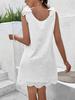 Comercio Exterior Europa y América Transfronterizo Ropa de Mujer Amazon Nuevo Casual Abertura Cuello en V Lazo Color Sólido vestido