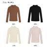Suéter para Niños y Niñas 24 Otoño e Invierno Casual para Niños Punto Canalé Cuello Medio Alto Camiseta Base Suéter Jersey de Punto Combinable para Niña