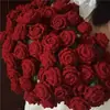 Pacote de material para manta de buquê de rosas tricotada à mão, novelos de lã, flores de crochê, novelos de lã, presente de crochê para amigos