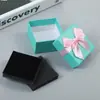 Caja de Regalo con Lazo Papel de Cuero Caja de Empaque para Joyería Caja de Regalo con Lazo Tapa Cielo y Tierra Caja para Joyería de Anillo de Collar