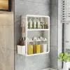 Estante de Almacenamiento de Cocina Estante de Especias Montado en la Pared Armario de Almacenamiento de Frascos de Condimentos Montado en la Pared Sin Taladro Acero al Carbono