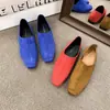 Mocassins e mules de nicho da moda estilo old money, novos sapatos rasos versáteis franceses de camurça, sapatos dopamina