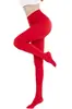 Medias de Terciopelo 80D Estilo Primavera y Otoño en Colores Caramelo, Alta Elasticidad, Tallas Grandes, Leggings Adelgazantes para Mujer de Nueve Puntos con Pies
