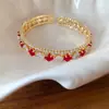 Pulsera Abierta de Circonita Incrustada con Diamantes, Pulsera de Lujo Ligero y Gama Alta, Elegante y Exquisita a la Moda, Diseño de Pulsera Versátil, Diseño de Nicho