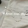 Design Estilo Ins Coreano Joia Prateada Doce Prata de Lei S925 Zircônia Brilhante Pulseira com Costura de Borboleta com um Toque de Luxo