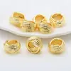 Contas Espaçadoras de Bobina Trançada Enrolada Banhadas a Ouro 18K Contas Soltas Para Montagem Manual Pérola Cristal DIY Colar Pulseira Acessórios de Joias