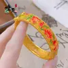 Pulsera de Esmalte Chapada en Oro para Mujer, Pulsera de Imitación de Oro Arena Vietnamita Vintage, Joyería al por Mayor