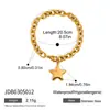 Collar Wanxing Europeo y Americano de Acero Inoxidable Lujo Ligero Nicho Estrella de Cinco Puntas Titanio Acero Oro de 18K Joyería para Mujer Sentido de Alta Gama