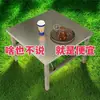 Mesa Dobrável de Aço Inoxidável Mesa de Jantar Quadrada Doméstica Portátil para Exterior Aluguel de Quiosque Comercial Mesa Pequena