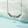 Collar de alas de ángel para mujer, moderno y famoso en Internet, con colgante de piedra lunar y cadena de clavícula, ideal como regalo para novia. Combina con todo.