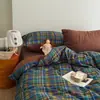 Nuevo juego de cuatro piezas de ropa de cama de gasa de doble capa tipo nube esponjosa estilo ins, juego de tres piezas individual para dormitorio, funda de edredón individual, apto para todas las estaciones